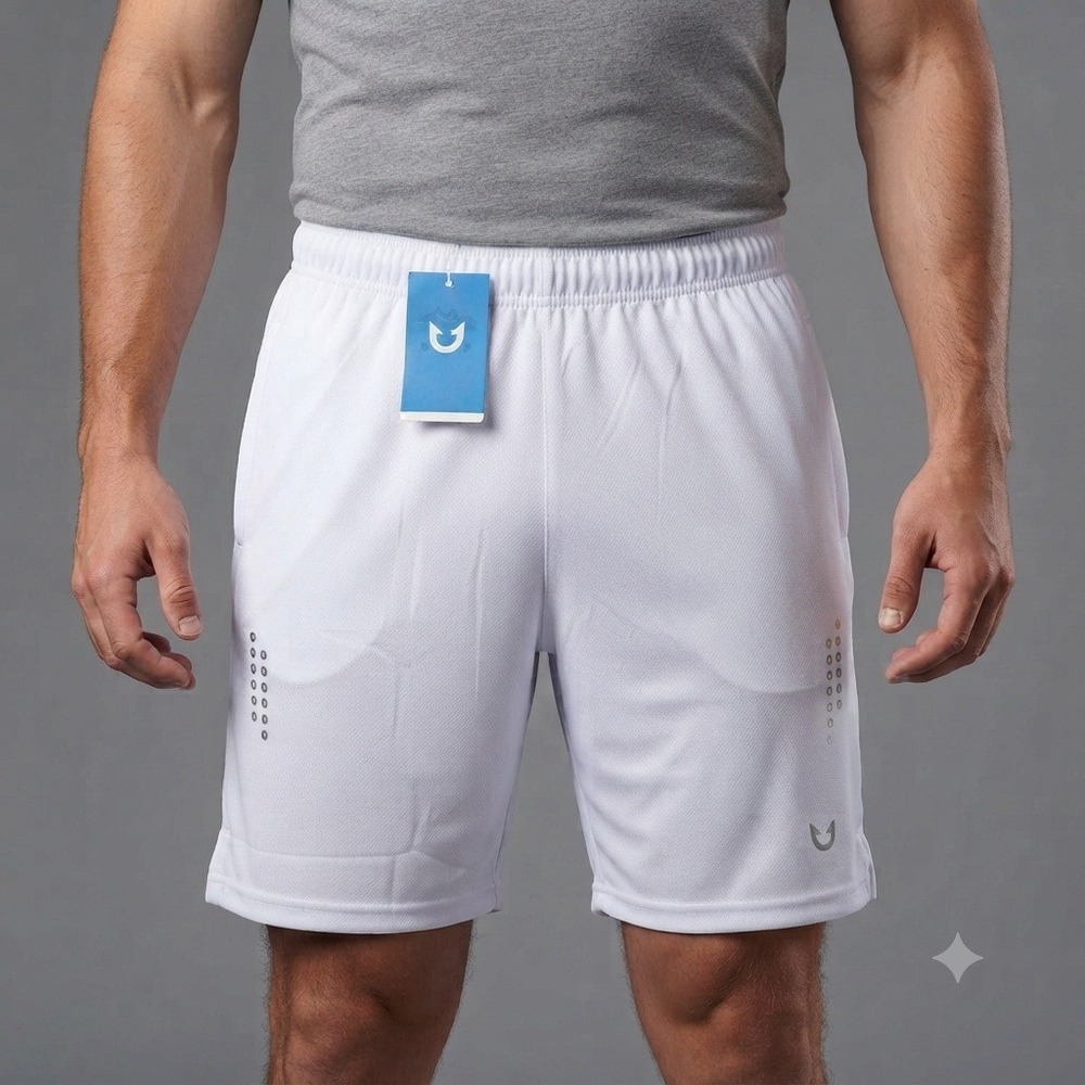 Northyard Shorts Mens Small White Athletic Gym Shorts Mesh Zipper Pockets NWT